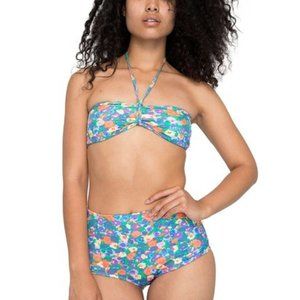 American Apparel Floral Swim Bandeau Top NWOT